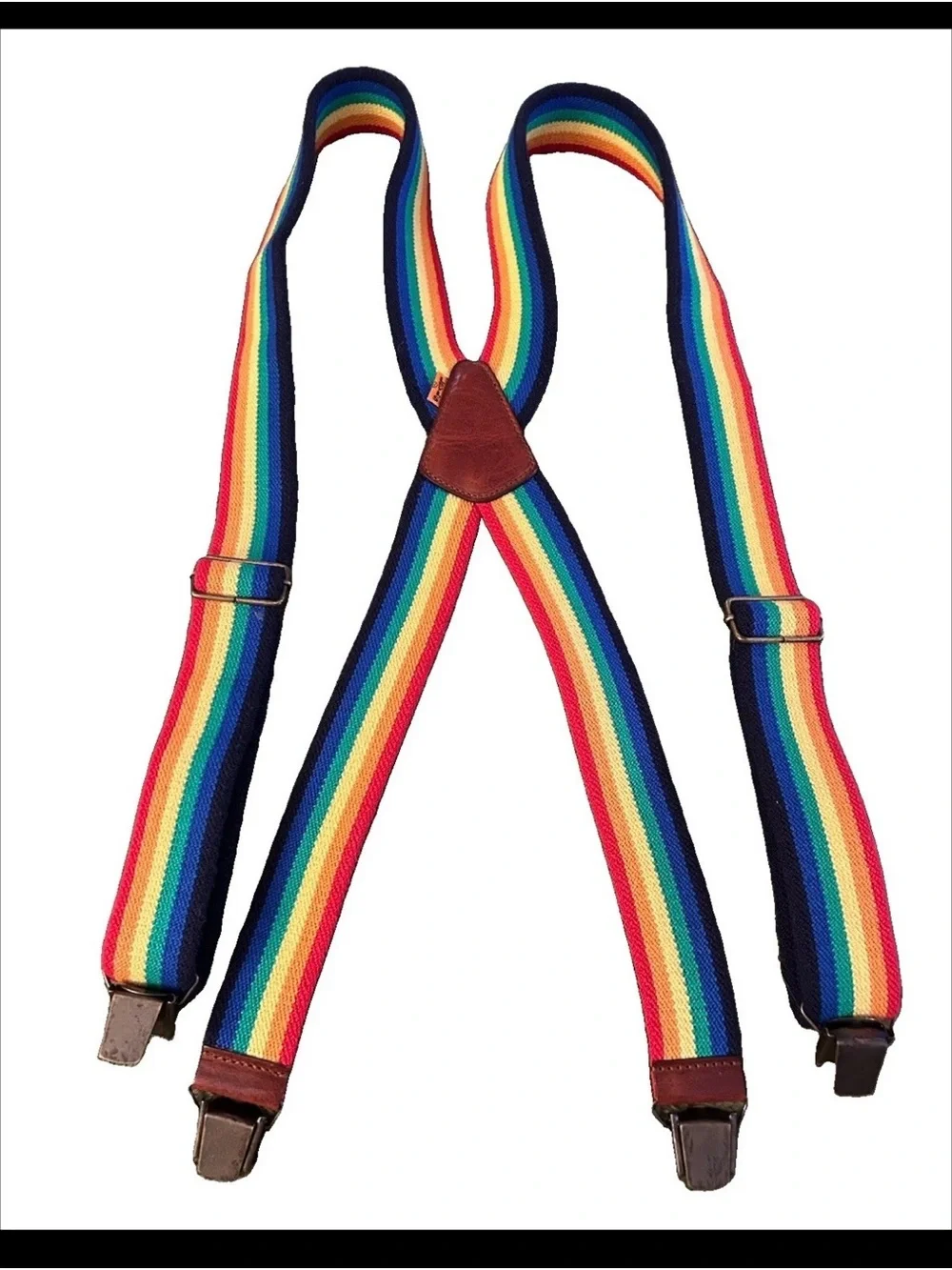Vintage 70s 80s Levis Orange Tab Rainbow Suspenders Braces Mork & Mindy